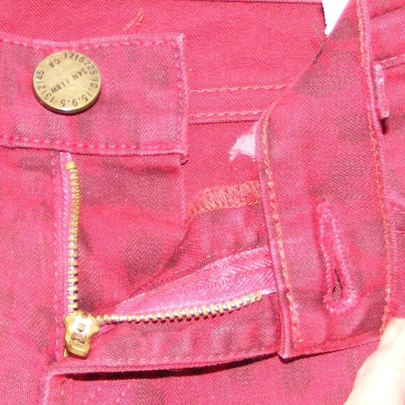 CURRENT/ELLIOT Jeans, 26, Stiletto/Ankle, Leopard, Blood/Red, Low Rise - Picture 7 of 13